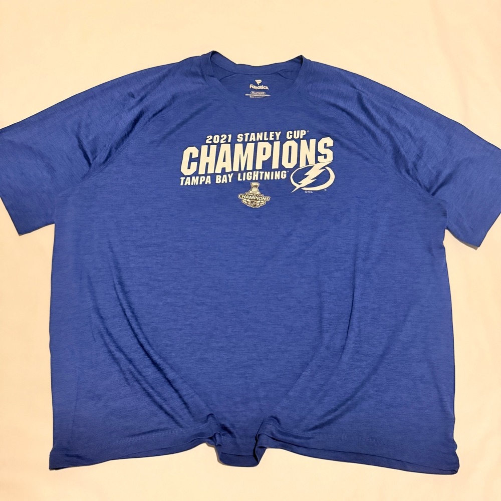 Fanatics T-Shirt Mens 4XL Blue Tampa Bay Lightning 2021 Stanley Cup Champions